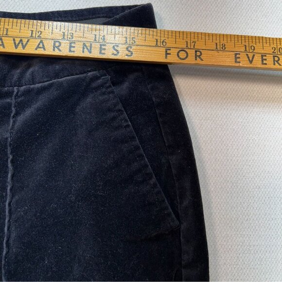 Lands End Womens Velvet Tapered Pants Size 12 Black High Rise Crop Casual Y2K - Picture 6 of 10